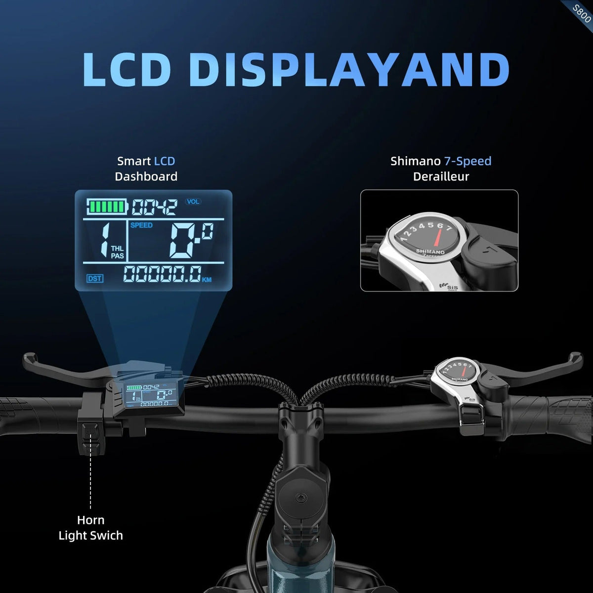 Aairsk S800 26" Electric Hybrid Bike, 36V 13Ah Removable Battery 40-60KM Range