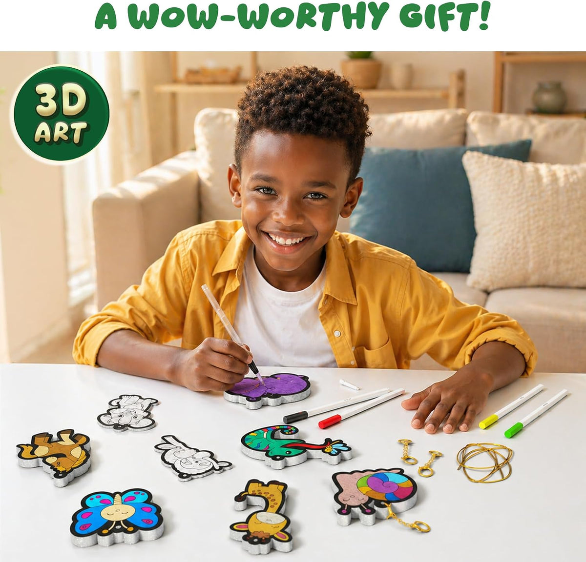 Skillmatics Aqua Puffs Animals, Art & Craft, Paint by Number, Gift for Kids