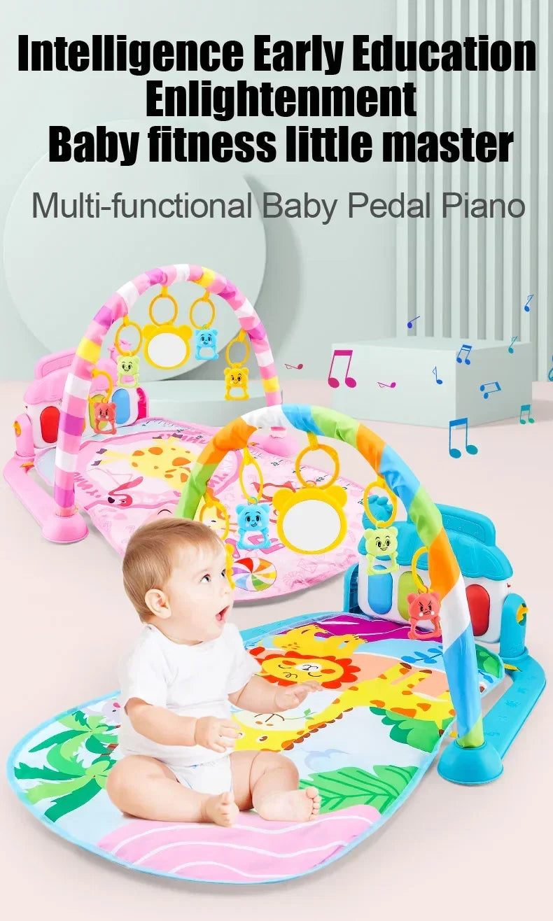 Baby Fitness Stand Music Play Gym Activity Toys Newborn Piano Crawling Blanket