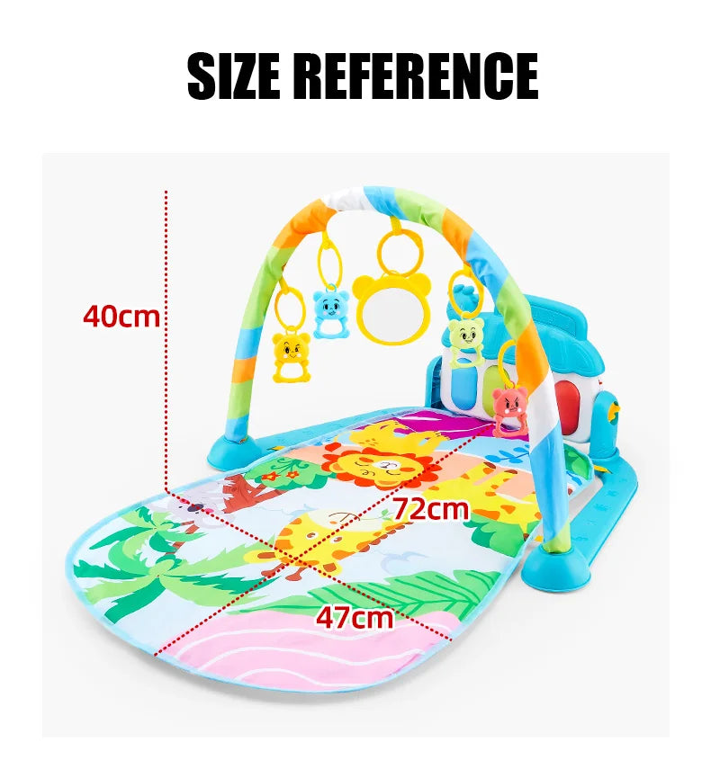 Baby Fitness Stand Music Play Gym Activity Toys Newborn Piano Crawling Blanket