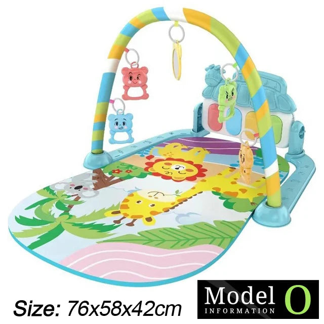 Baby Fitness Stand Music Play Gym Activity Toys Newborn Piano Crawling Blanket