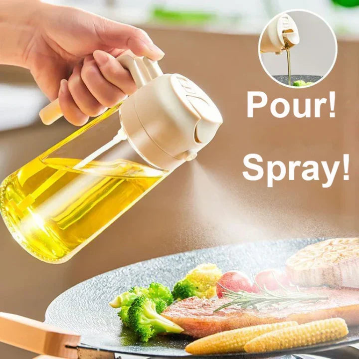 Oil Dispenser 1+1 FREE: 2-in-1 Pour and Spray Glass Oil and Liquid Dispenser
