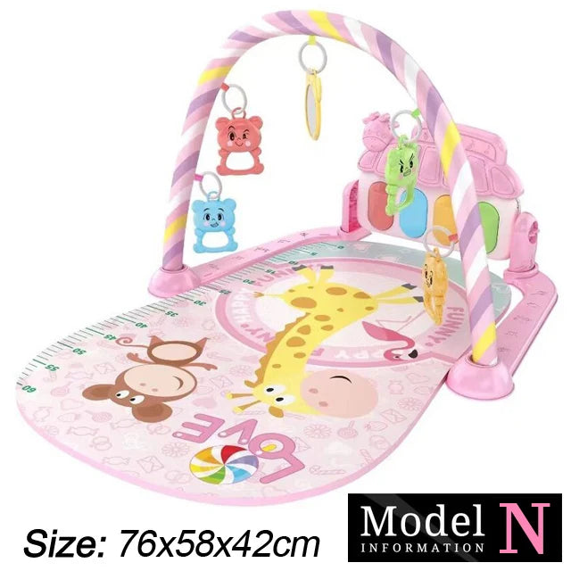 Baby Fitness Stand Music Play Gym Activity Toys Newborn Piano Crawling Blanket