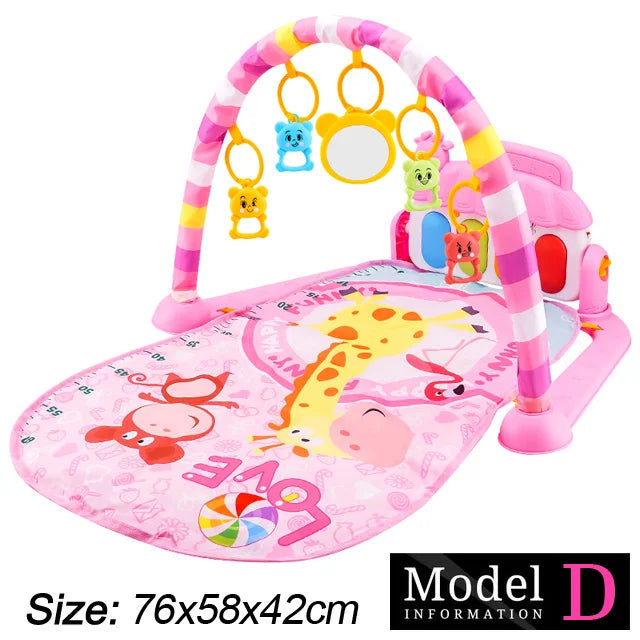Baby Fitness Stand Music Play Gym Activity Toys Newborn Piano Crawling Blanket