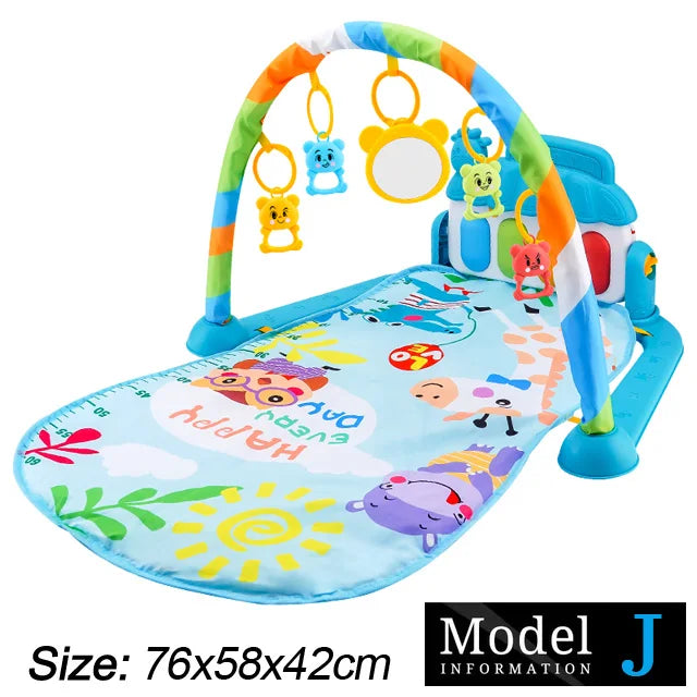 Baby Fitness Stand Music Play Gym Activity Toys Newborn Piano Crawling Blanket