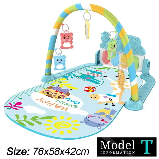 Baby Fitness Stand Music Play Gym Activity Toys Newborn Piano Crawling Blanket