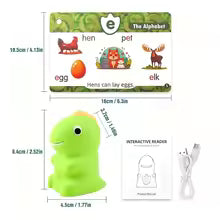 Mini Animal-Shaped Reading Pen for Kids with English Flash Cards