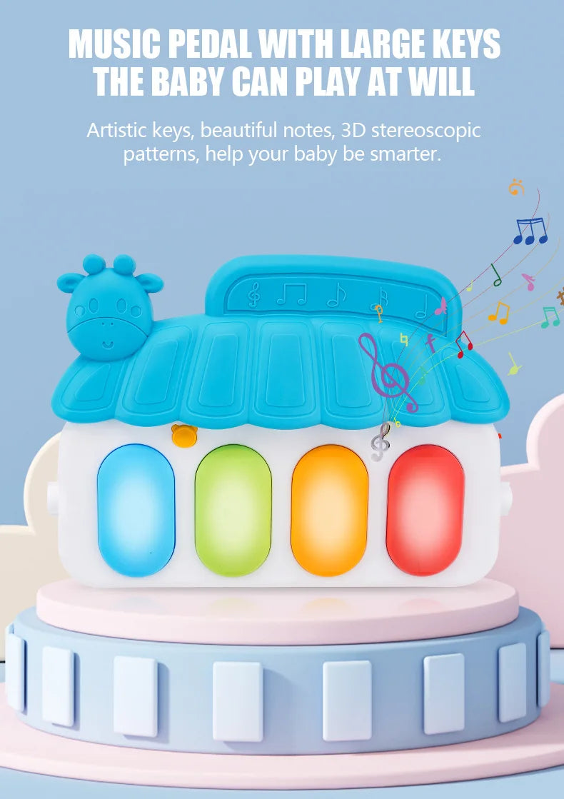 Baby Fitness Stand Music Play Gym Activity Toys Newborn Piano Crawling Blanket