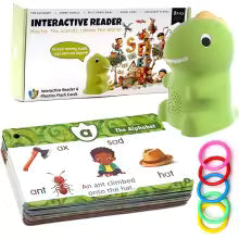 Mini Animal-Shaped Reading Pen for Kids with English Flash Cards