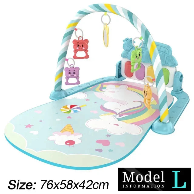 Baby Fitness Stand Music Play Gym Activity Toys Newborn Piano Crawling Blanket