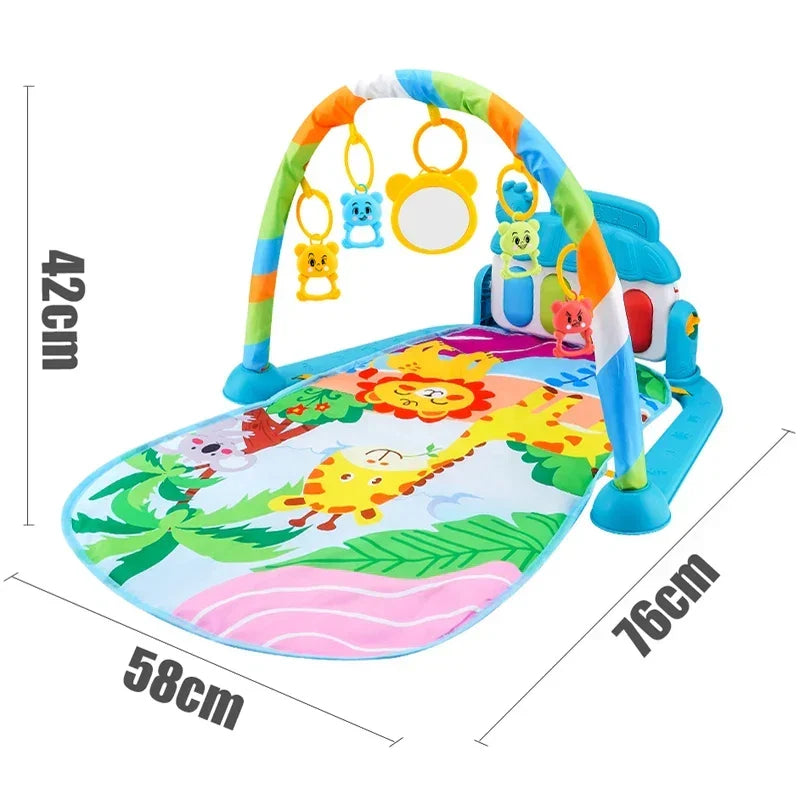 Baby Fitness Stand Music Play Gym Activity Toys Newborn Piano Crawling Blanket