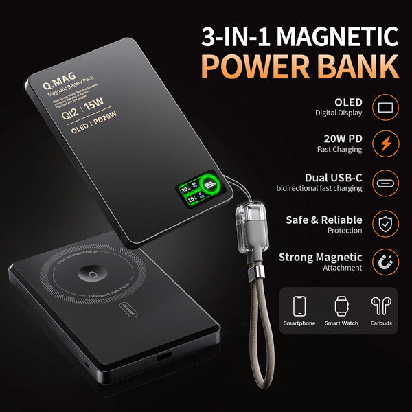 Wireless Magnetic Power bank Fast Charing for iPhone 12-18 Pro max